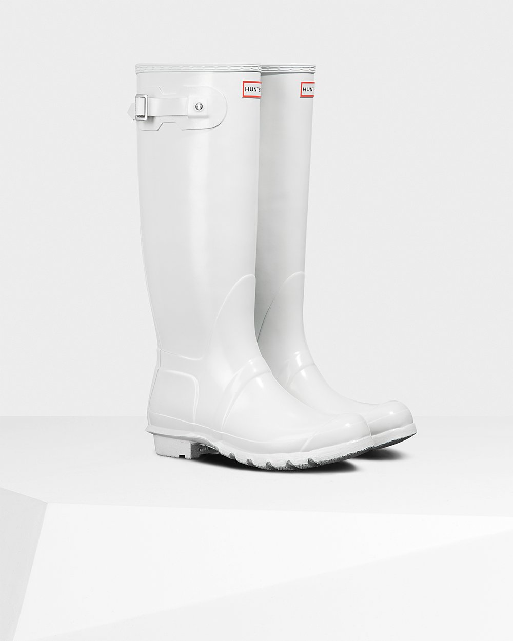 Womens Tall Rain Boots - Hunter Original Gloss (96QZKVTNA) - White